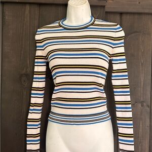 Forever 21 Multicolor Striped Long Sleeve Top medium